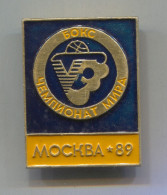 Boxing Box Boxen Pugilato - World Championship Moscow Russia USSR, Vintage Pin Badge Abzeichen, D 45 X 35 Mm - Boxe