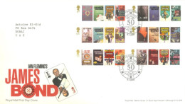 GREAT BRITAIN, 2008, FDC STAMPS OF IAN FLEMING'S JAMES BOND. - Brieven En Documenten