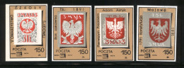 POLAND SOLIDARNOSC POCZTA HLS 1991 3 MAY POLISH EAGLES 100TH ANNIVERSARY TSL MOVEMENT SET OF 4 CRESTS (SOLID0207/0861) - Vignettes Solidarnosc