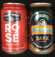 Viet Nam Vietnam ROSE & Beer Lao 330ml Empty Can Cans - Each Can Is Opened By 2 Holes - Lattine