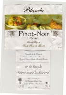 Etiquette Et Contre étiquette " PINOT NOIR ROSE - Blanche " Cave De Sainte Marie La Blanche Côte D'Or (581)_ev531 - Bourgogne