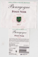 Etiquette Et Contre étiquette  " Bourgogne PINOT NOIR 2017 " Cellier De St Jean (2083)_ev538 - Bourgogne
