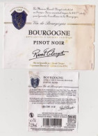 Etiquette Et Contre étiquette  " Bourgogne PINOT NOIR " Raoul Clerget à Vignoles Beaune (1141)_ev539 - Bourgogne