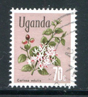 OUGANDA- Y&T N°90- Oblitéré (fleurs) - Uganda (1962-...)