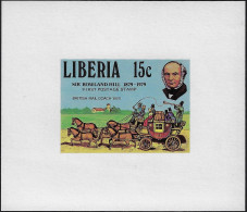 Libéria  1976 Y&T 802 Feuillet De Luxe Gommé. Centenaire De La Mort De Rowland Hill. Malle-poste Britannique - Diligenze
