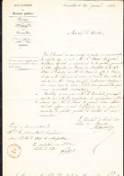 L. Directeur Des Postes Datée 23 Janvier 1845 De Bruxelles Pour Directeur Du Bureau Des Postes à Liège Transmise Au Dire - 1830-1849 (Belgique Indépendante)