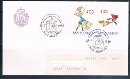 SAN MARINO 1989 - Serie "Sbandieratori" Del 1984  Su Busta Con Annullo Speciale - Lettres & Documents