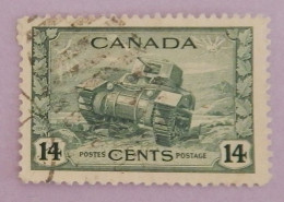 CANADA YT 215 OBLITÉRÉ "CHAR D ASSAUT" ANNÉES 1943/1948 - Oblitérés