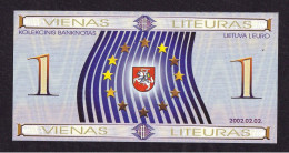 2002 Lithuania Souvenir Bill 1 Liteuras - Lituanie