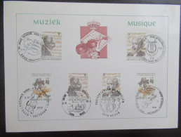 1951/53 'Muziek' Met Alle Eerstedagafstempelingen - Commemorative Documents