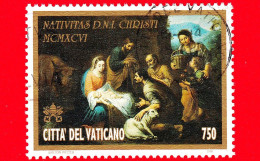VATICANO - Usato - 1996 - Natale - Natività - 750 L. - Used Stamps
