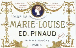 Carte Parfum MARIE-LOUISE D'ED. PINAUD - Calendrier De 1908 Au Verso - Profumeria Antica (fino Al 1960)