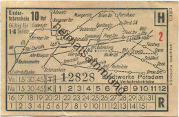 Deutschland - Potsdam - Stadtwerke Potsdam Abt. Verkehrsbetriebe - Kinderfahrschein 10Rpf. - Rückseitig Werbung Für Eine - Europe