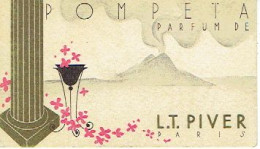 Carte Parfum POMPEÎA De L.T. PIVER - Calendrier De 1931 Au Verso - Vintage (until 1960)