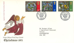 GREAT BRITAIN - 1971, FDC STAMPS OF CHRSTMAS. - Lettres & Documents