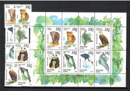 RUSSIA 1993 Fauna (Unificato 6072/79) + BF ** MNH - Ongebruikt