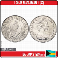 C2607# Bahamas 1969. 1 Dólar. Isabel II. Caracola Marina (SC) KM-8 - Bahama's