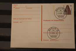 Berlin 1990; Ganzsache Sehenswürdigkeiten: Postkarte Mit Antwortkarte  P 132; Gebraucht - Cartes Postales - Oblitérées