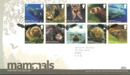 GREAT BRITAIN - 2010, FDC STAMPS OF MAMMALS. - Storia Postale