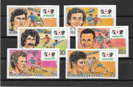 Guinée Guinea Série Complète Non Dentelé Imperf Football CM 86 ** - 1986 – Messico