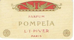 Carte Parfum POMPEÎA De L.T. PIVER - Carte Offerte Par Joseph DELFOSSE à LIEGE - Profumeria Antica (fino Al 1960)