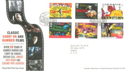 GREAT BRITAIN - 2008, FDC STAMPS OF CLASSIC CARRY ON AND HAMMER FILMS. - Brieven En Documenten