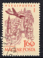 Hungary 1958 Single Stamp Showing Airmail - Airplanes Over Landmarks In Fine Used - Used Stamps