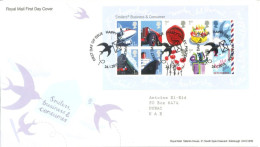GREAT BRITAIN - 2008, FDC OF MINIATURE STAMPS SHEET OF SMILERS, BUSINESS AND CONSUMER. - Lettres & Documents