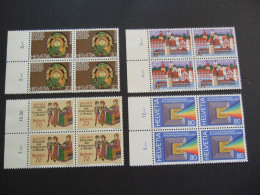 SWITZERLAND  1978. 4xBLOCS DE 4 MNH**. Y&TELLIER Nr:1046/1049.  (A30-03-tvn) - Unused Stamps