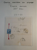 DL 11 FRANCE  LETTRE CURIOSITé 1865 NANTES  A PELOTTE  +N°22 PIQUETAGE SPECIAL + VU BEHR.DISPERSION COLLECTION+++ - 1863-1870 Napoleone III Con Gli Allori