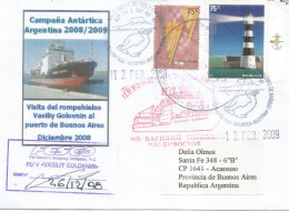 ANTARTICA ANTARCTIC ARGENTINA BASE JUBANY + VASILIY GOLOVNIN - Navires & Brise-glace