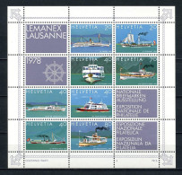 SUISSE 1978 Bloc N° 23 ** Neuf MNH Superbe C 8 € Bateaux Lacs Lemanex Lausanne Navires Boats Ships Transports - Blocs & Feuillets