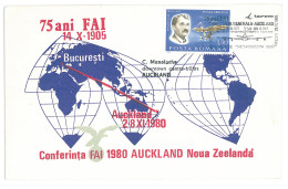 COV 30 - 269-a AIRPLANE, Flight Romania- New Zeeland - Cover - Used - 1980 - Briefe U. Dokumente