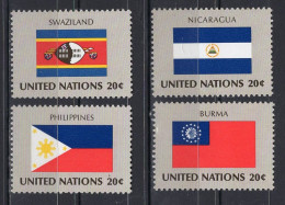 United Nations UN New York Serie 4v 1982 Flag Serie Philippines Swaziland Nicaragua MNH - Ungebraucht