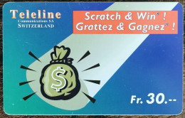 Carte De Recharge - Scratch & Win Teleline 30 Francs - SUISSE  - Télécarte ~25 - Svizzera