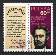 Poland 1972 90 Y. Anniv. Of The Proletarian Party   Y.T . 2016 (0) - Gebraucht