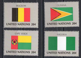 United Nations UN New York Serie 4v 1982 Flag Serie Nigeria Belgium Cape Verde Guyana MNH - Nuovi