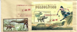 Coelodonta: Fossile De Rhinocéros., époque Du Pliocène, Bloc-feuillet , Lettre De Cienfuegos (Cuba) - Rhinocéros