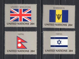 United Nations UN New York Serie 4v 1983 Flag Serie United Kingdom Nepal Barbados Israel MNH - Nuovi