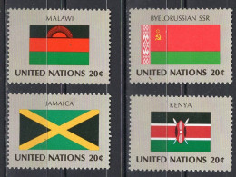 United Nations UN New York Serie 4v 1983 Flag Serie Malawi Jamaica Kenya Belarus MNH - Unused Stamps