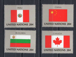 United Nations UN New York Serie 4v 1983 Flag Serie Peru China Bulgaria Canada MNH - Ongebruikt