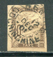 COLONIES GENERALES- Taxe Y&T N°19- Oblitéré (très Belle Oblitération!!!) - Postage Due