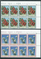 Italia 1967; Flora 2° Serie: Ramo Di Melo + Iris. Serie Completa In Blocchi D' Angolo Di 8 Valori = 2 Quartine. - 1961-70:  Nuovi