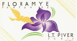 Carte Parfum FLORAMYE De L.T. PIVER - Oiseau Jaune - Vintage (until 1960)