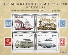 NORWEX EXPO 1980 Norwegen Block 3 ** 4€ Verkehr Dampfer Lok Bus Flugzeuge 737/DC9 Hoja Ss Bloc M/s Trafic Sheet Bf Norge - Bus