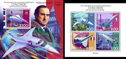 Guinea Bissau 2021, Concorde, Clock, 4val In BF +BF - Horloges