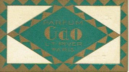 Carte  Parfum GAO De L.T. PIVER - Carte Offerte Par Le Coiffeur SAUMON à PARIS - Antiquariat (bis 1960)