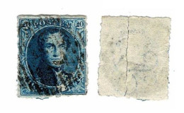 Timbre Postzegel Stamp King Koning Roi Belgique Leopold 1 I Léopold 1er '(Abimee - Gekreukt) - 1849 Epaulettes