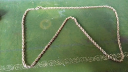 B15/ CHAINE PLAQUE OR POINCON LONGUEUR 58CM TRE BELLE POIDS 12.4G - Necklaces/Chains