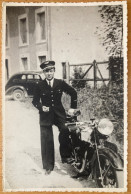 Moto - Photo Ancienne - Motocyclette De Marque ? - Militaire Aviateur - 8,5x13 Cm - Motorfietsen